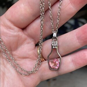 Elegant Pink Heart Pendant Necklace